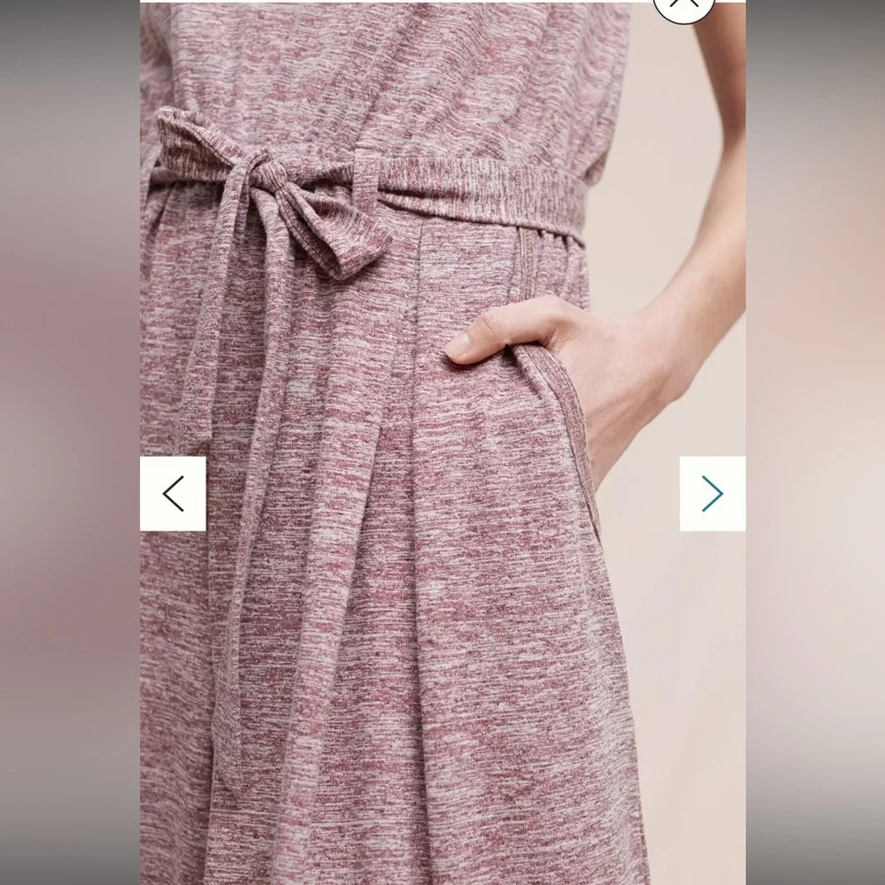 Anthropologie Saturday Sunday Saunter Wide Leg Jumpsuit in Maroon Red